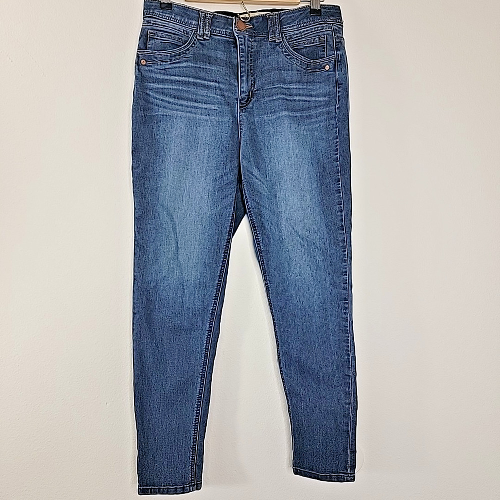 Democracy Ab Tech Jeans Womens 10 Blue Stretch Mid Rise Skinny